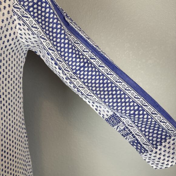 Roberta Roller Rabbit Boho Tunic Mini Dress Size XS Cotton Voile Floral Stripe - Picture 3 of 8